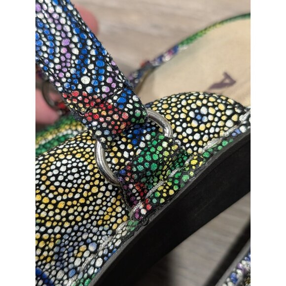 Alegria Clogs Womens Size 38EU US8.5 Fre-387 Rainbow Mosaic Leather Multicolor - Picture 13 of 16